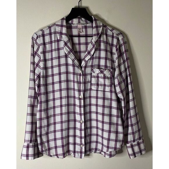 Victoria’s Secret Pink Plaid Button Down Pajama Top Size S - Picture 1 of 7